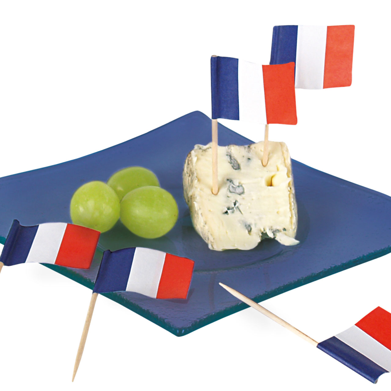 Frankreich Flagge Deko & Partygeschirr in blau-weiß-rot